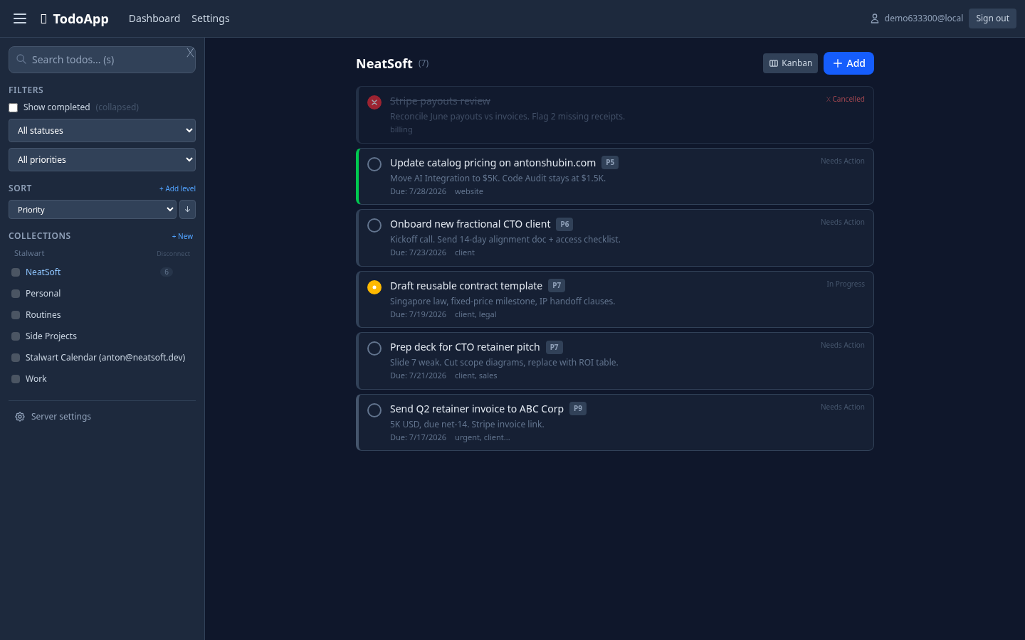 TodoApp — CalDAV Task Manager (PWA) screenshot 1