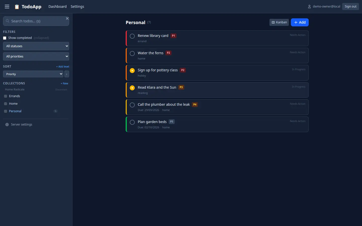 Desktop dashboard
