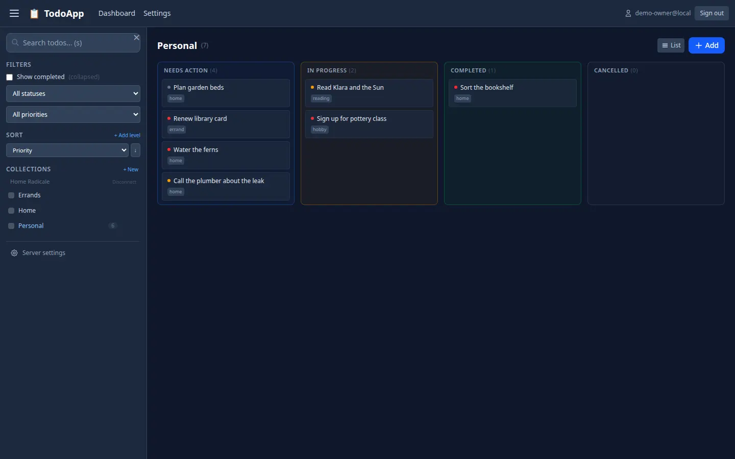 Desktop kanban