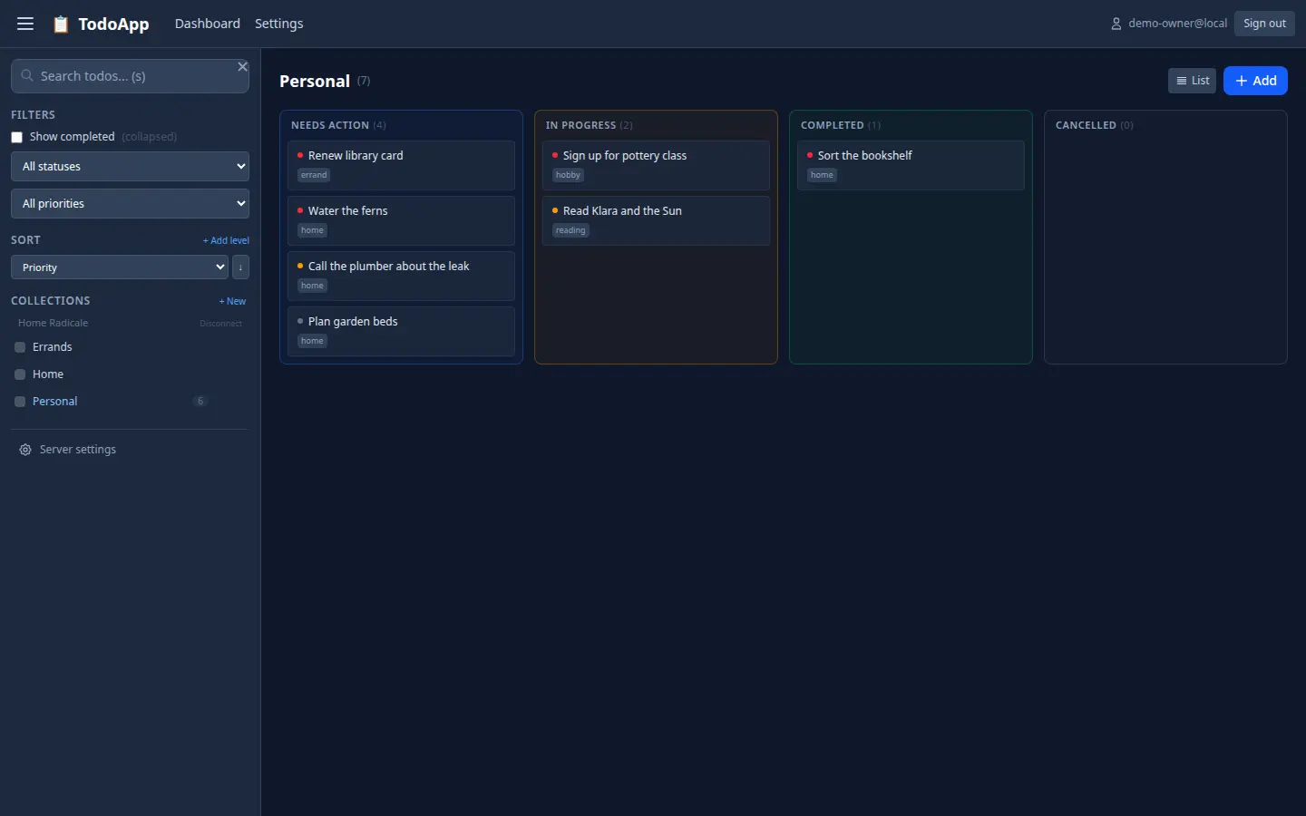 Desktop kanban